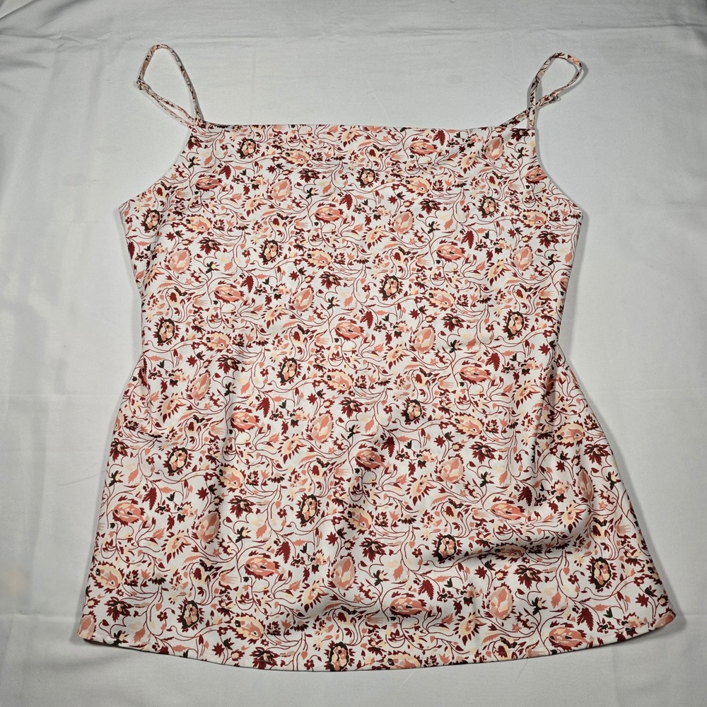 Loft Outlet Floral Paisley Camisole Top Cream Terracotta M NWT